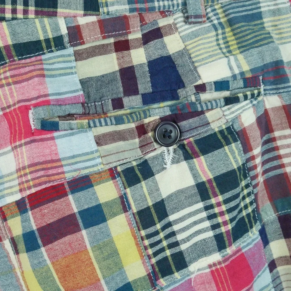 Garret Scott Mens Vintage Patchwork Madras Plaid Cotton Shorts Preppy Golf 38